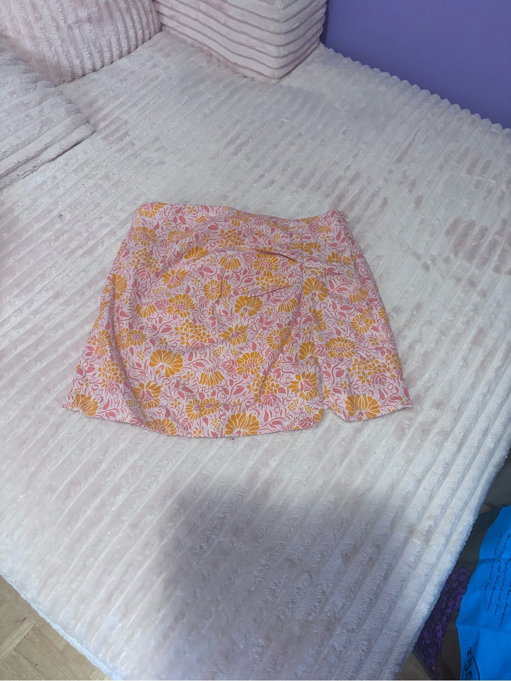Floral orange Mini Skirt